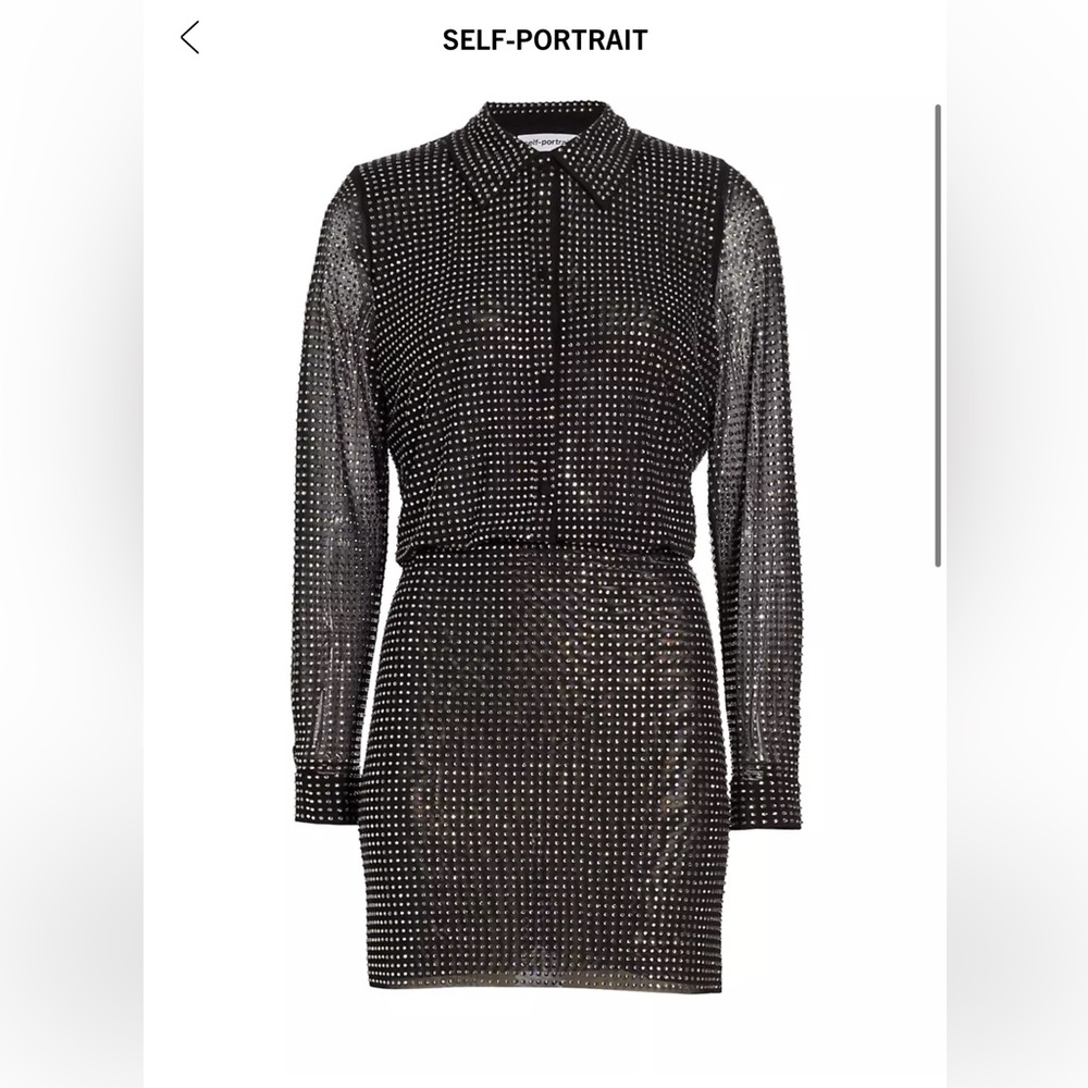 Self portrait, crystal mini shirt dress